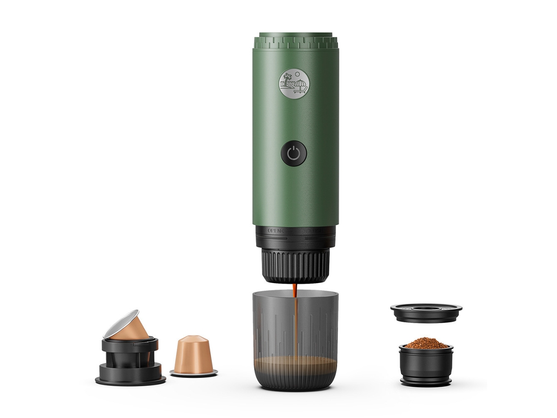Cafetera Expreso Eléctrica Portátil, 2 En 1 Para Café Molido Y Cápsulas Ns (verde) Eifson