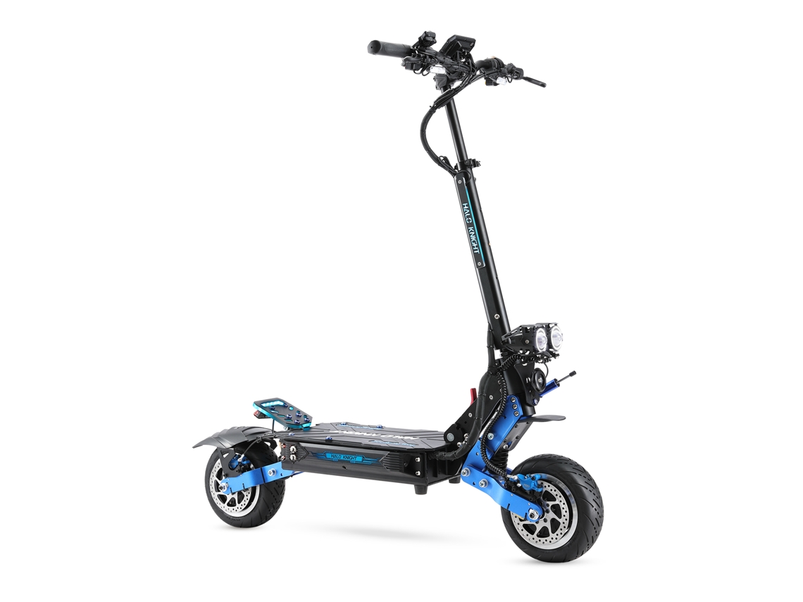 Patinete eléctrico Halo Knight T108 Pro de 11 pulgadas, todoterreno, con dos motores de 3000 W y batería de 60 V y 38,4 Ah.