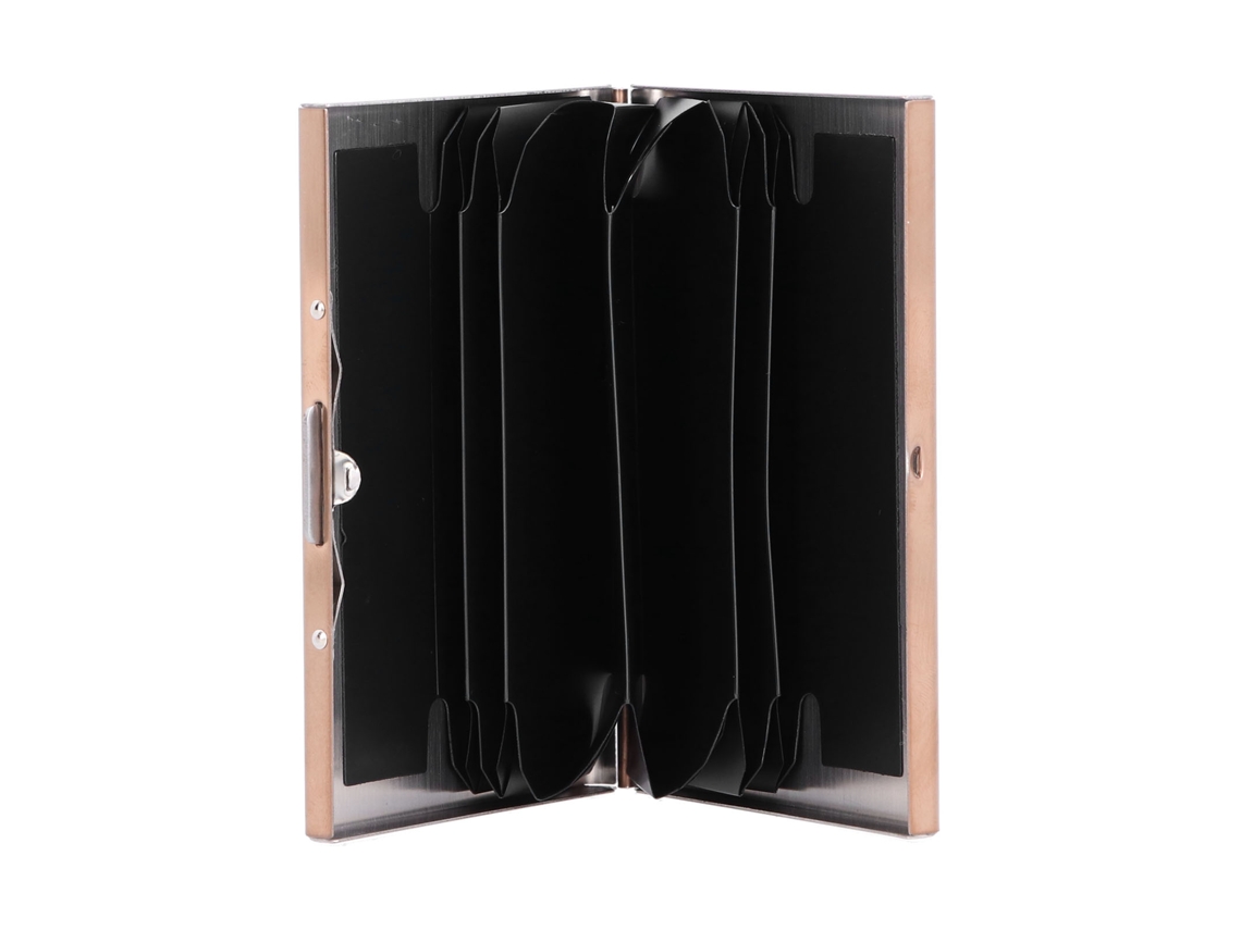 Tarjetero De Acero Inoxidable Con Protección Rfid, Monedero, Cartera Para Tarjetas, Oro Rosa.