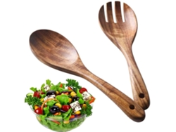 Set de Cubiertos de Madera (2 Piezas) - Cubiertos de Ensalada Reutilizables NEVEANCE