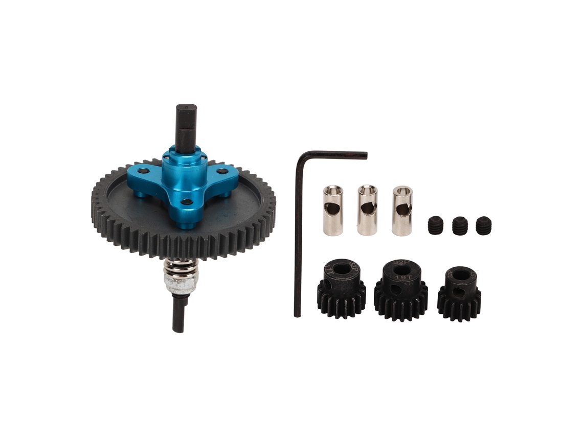 Juego De Engranajes Diferenciales Rc 54t Con Piñones De 15t, 17t Y 19t Para Traxxas Slash Blue