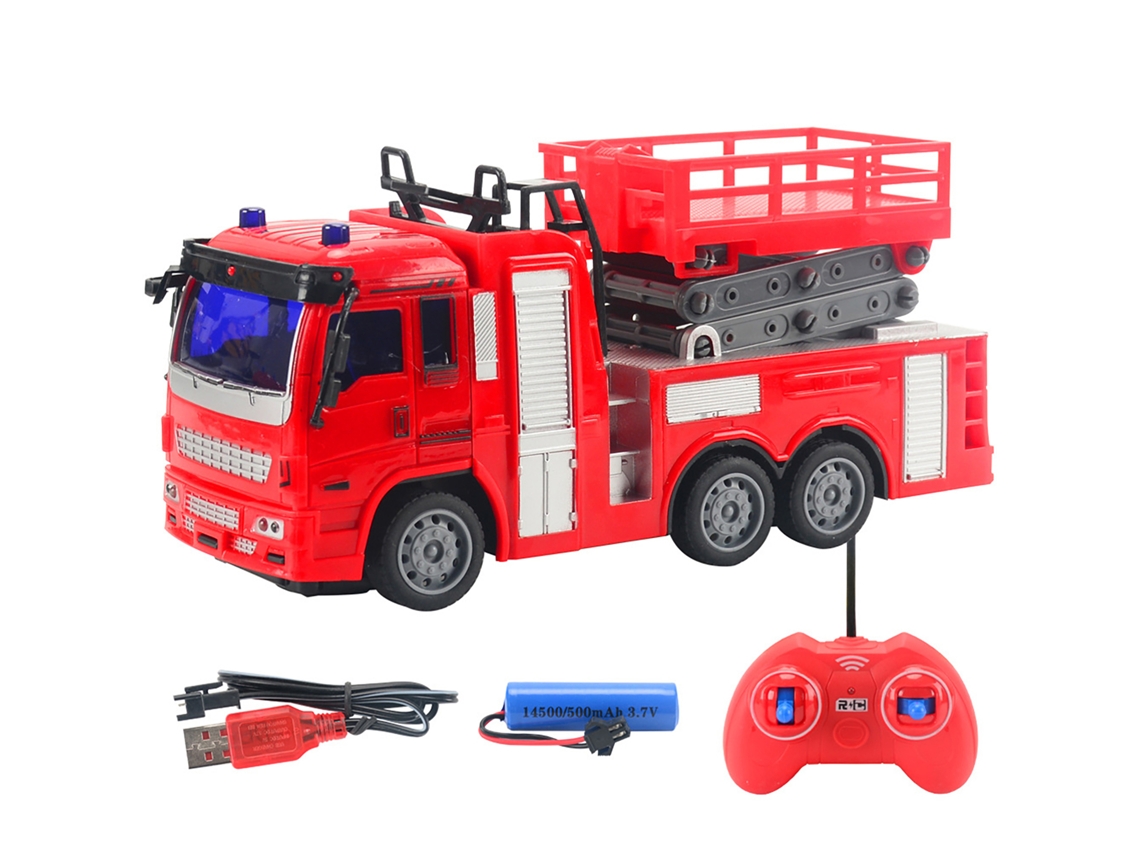 2026 Coche De Bomberos Control Remoto Con Luces Led Modelo De Coche De Ingeniería Juguete Regalo Para Niños