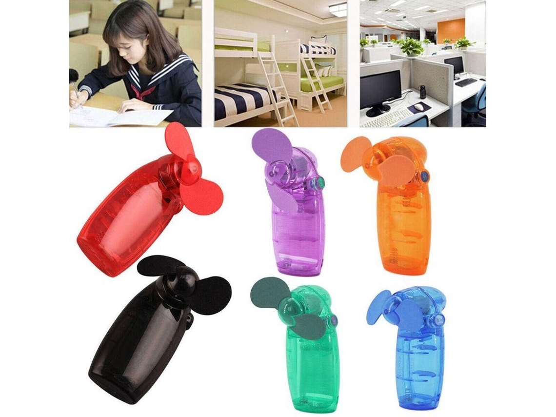 Ventilador Portátil Mini de Hoja Suave com Bateria para Viagens Verão Morado