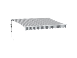 Toldo retráctil automático de 350x250 cm, antracita y blanco, MAISON EXCLUSIVE
