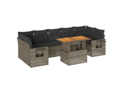 Maison Exclusive - Set De Sofás De Jardín Y Cojines 8 Piezas Ratán Sintético Gris