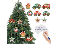 10 Adornos Navideños De Madera Personalizables Para Árbol De Navidad, Listos Para Grabar.