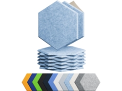 Paineles Acústicos Eifson Poliéster Hexag Autoad 30x26cm 12 Un (azul Claro)