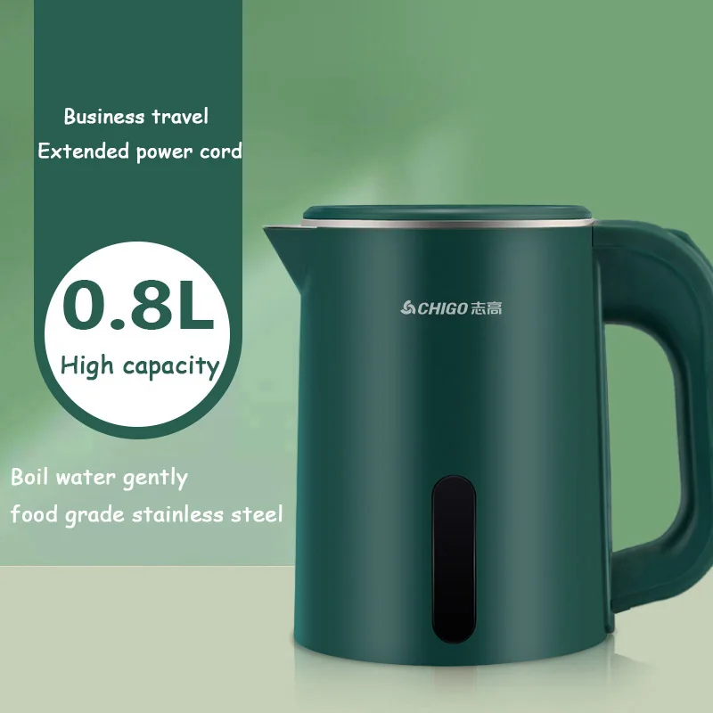 Hervidor Eléctrico (verde) De 0,8 L, Pequeña Capacidad, Revestimiento Interior De Acero Inoxidable 304, 220 V