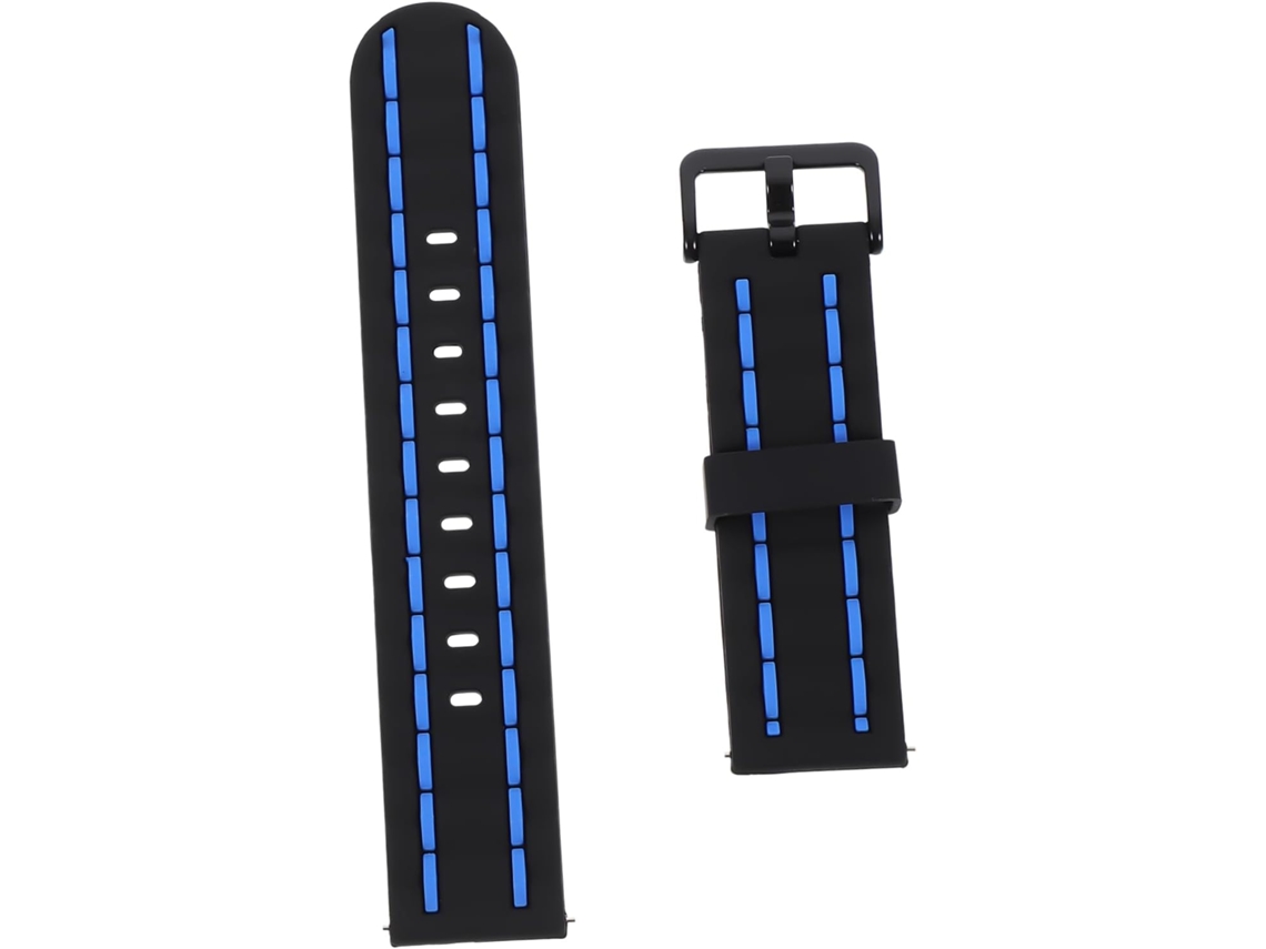Correa de silicona negra y azul para reloj, elegante, cómoda y duradera, ideal para el día a día. Gokoco