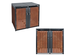 Cobertizo de exterior ML-Design para 4 cubos 264x80x116,3 cm antracita y marrón óxido