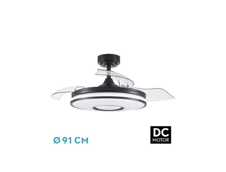 Ventilador DC 48W Dani Negro 3 Aspas FABRILAMP