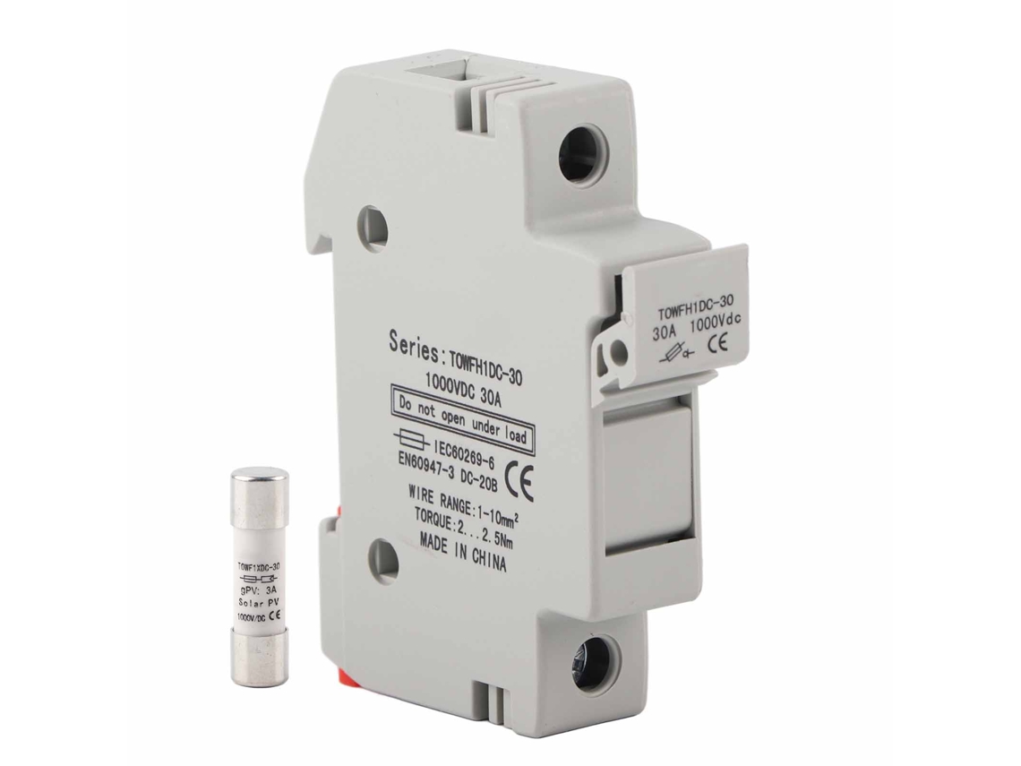 Porta Fusibles Base Para Riel Din, 1 Polo, 1000vdc, 3a, Equipo De Distribución Y Control De Energía Towfh1dc
