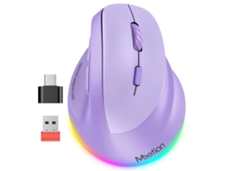 Ratón inalámbrico ergonómico, recargable, con Bluetooth y USB-A, con adaptador USB CE, 4 niveles de DPI ajustables, morado Yizhood (5.2 3.0)