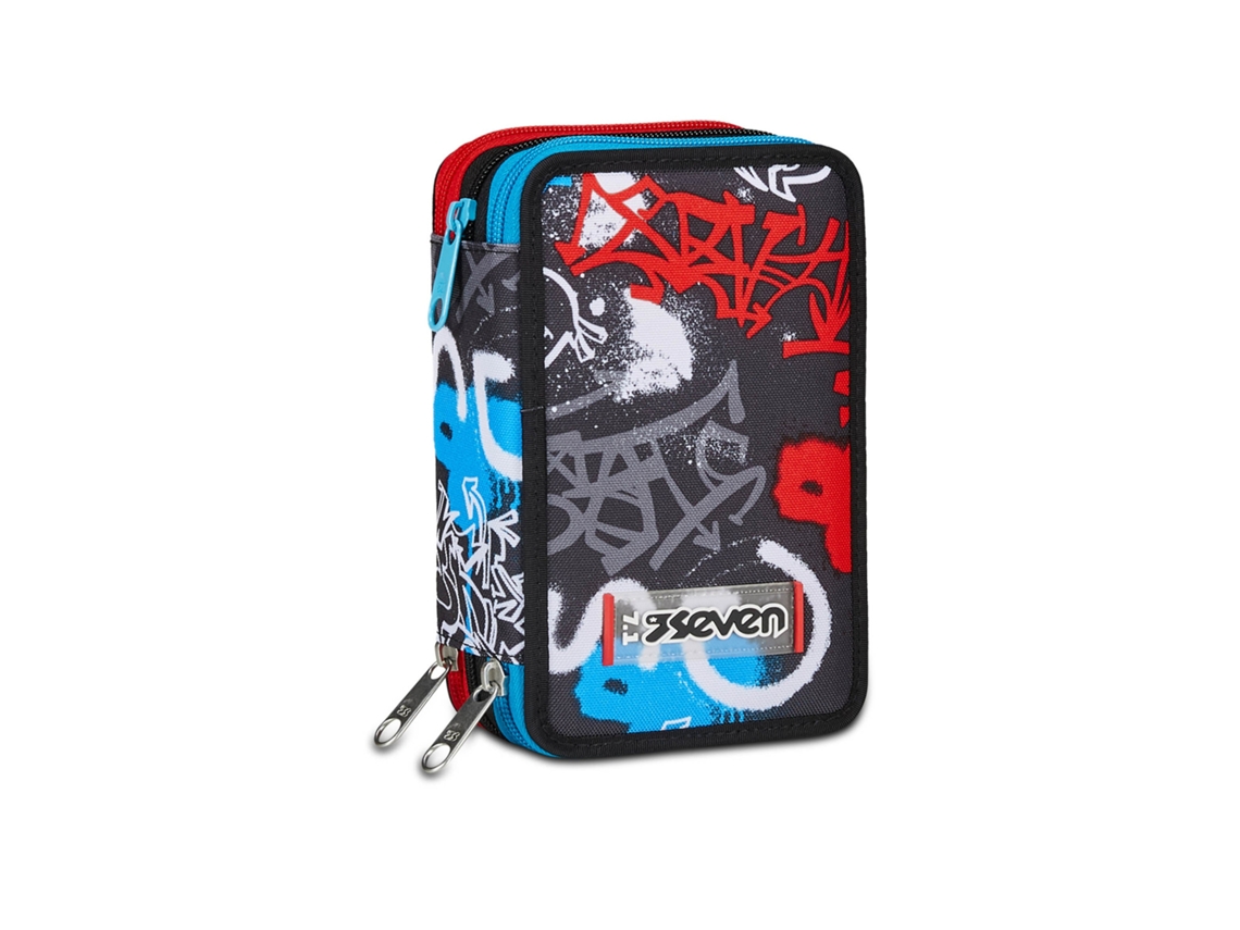 300102414 899 Estuche para lápices Poliéster suave Multicolor Siete