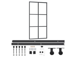 Puerta corredera VIDAXL Negro Aluminio (102x205cm)