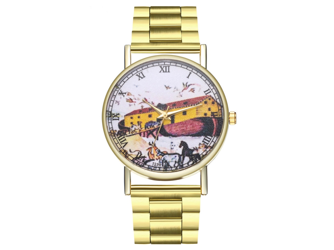 Reloj De Pareja Casual Clásico Con Correa De Acero Movimiento De Cuarzo Regalo