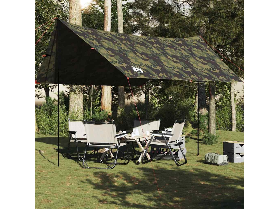 Lona De Camping Impermeable Camuflaje 438x376x212 Cm