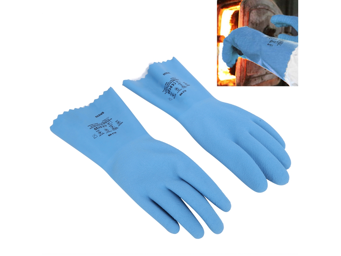Guantes De Caucho Natural Par High Temperature Resistente A Corrosión Desgaste Y Químicos Antideslizantes M