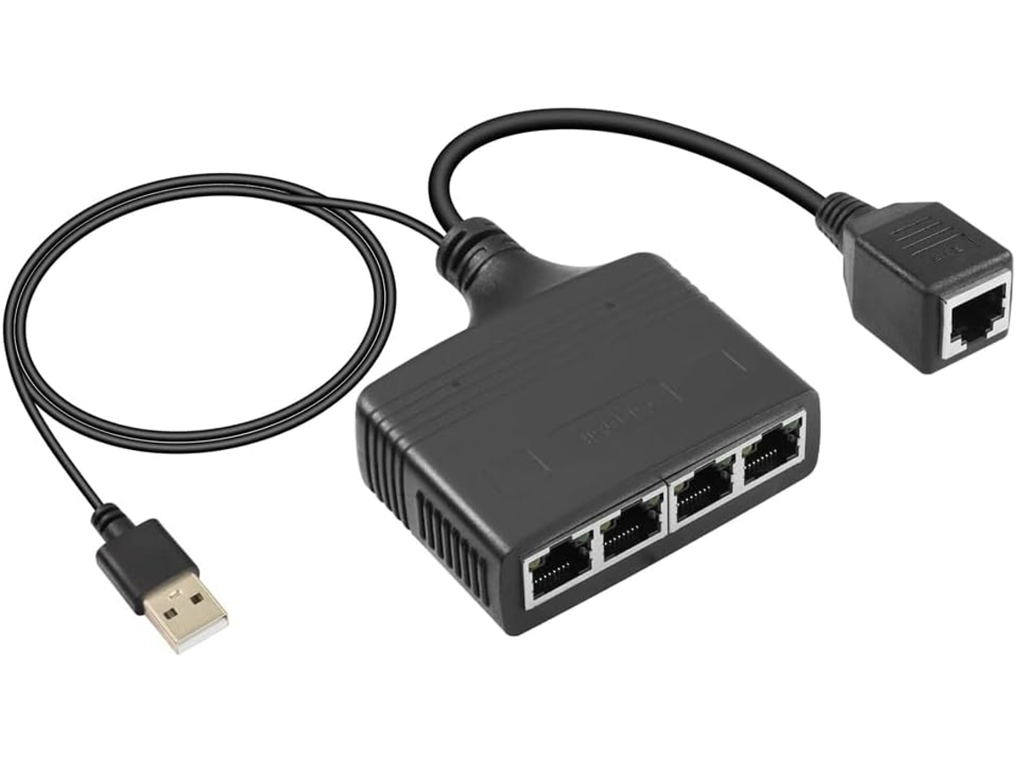 Divisor Ethernet De 1 A 4 Gigabit Rj45 Para Cables De Red Lan De Alta Velocidad De 1000 Mbps (hembra)