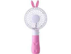 Mini Ventilador Eléctrico Portátil, Silencioso, 2 Velocidades, Recargable Por Usb, Rosa.