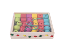 Juguete Educativo De Madera Con Cuentas Para Hilvanar Y Apilar Para Bebés Y Niños Pequeños