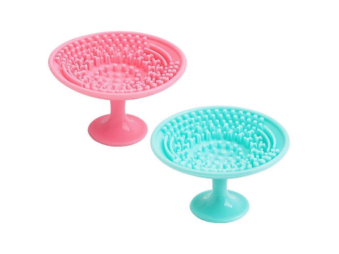 Paquete de 2 almohadillas de silicona rosa para brochas de maquillaje, 6,5 x 4 cm Rosewell