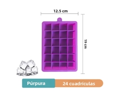 Bandeja grande de silicona para cubitos de hielo, ideal para hacer hielo en casa de forma ecológica. MDUG (morada, con 24 compartimentos).