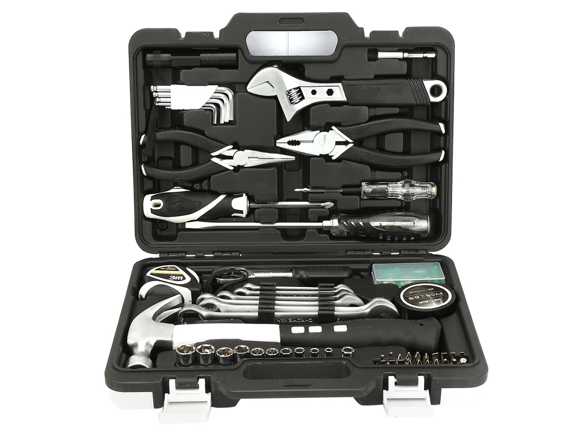 Kit de herramientas domésticas de 75 piezas para bricolaje y reparaciones