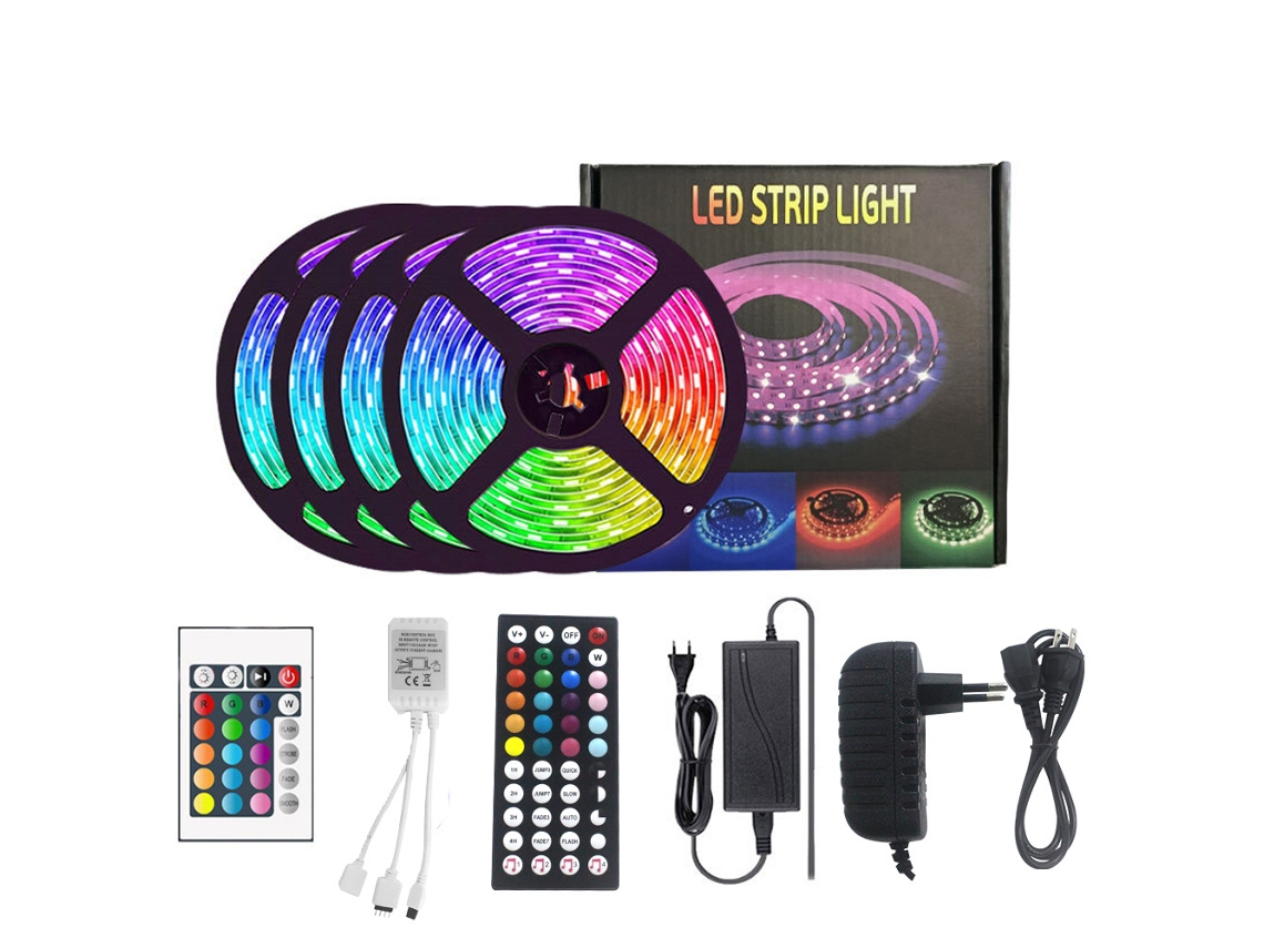 Luzes de Tira Led Tiras de Luz Inteligentes de 50 Pés com Controle Remoto Luzes Led Rgb 5050 para Quarto Luzes de Mudança de Cor de Sincronização De GERTIZ 