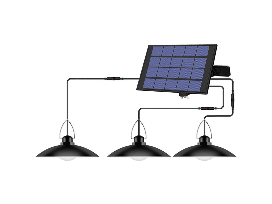Lámpara Colgante Solar Con Panel Ajustable Y Sensor De Luz Automático.