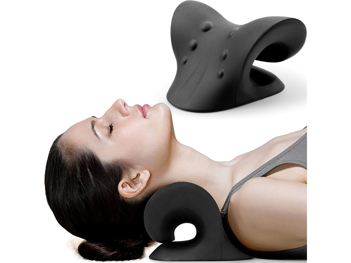 Almohada Cervical En Forma De C - Almohada De Masaje Cervical - Almohada De Corrección Cervical De Acupresión - Negra