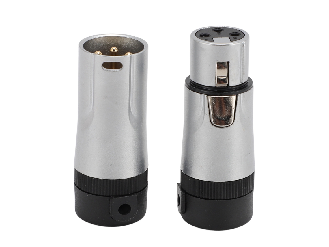 Conector Xlr De 3 Pinos Fêmea/macho Soldável Com Ângulo Ajustável 90 Graus Para Cabos De 3.0-5.0mm Ouro Placado