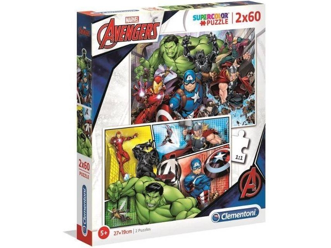 Conjunto de 2 Puzzles CLEMENTONI Avengers (60 Piezas)