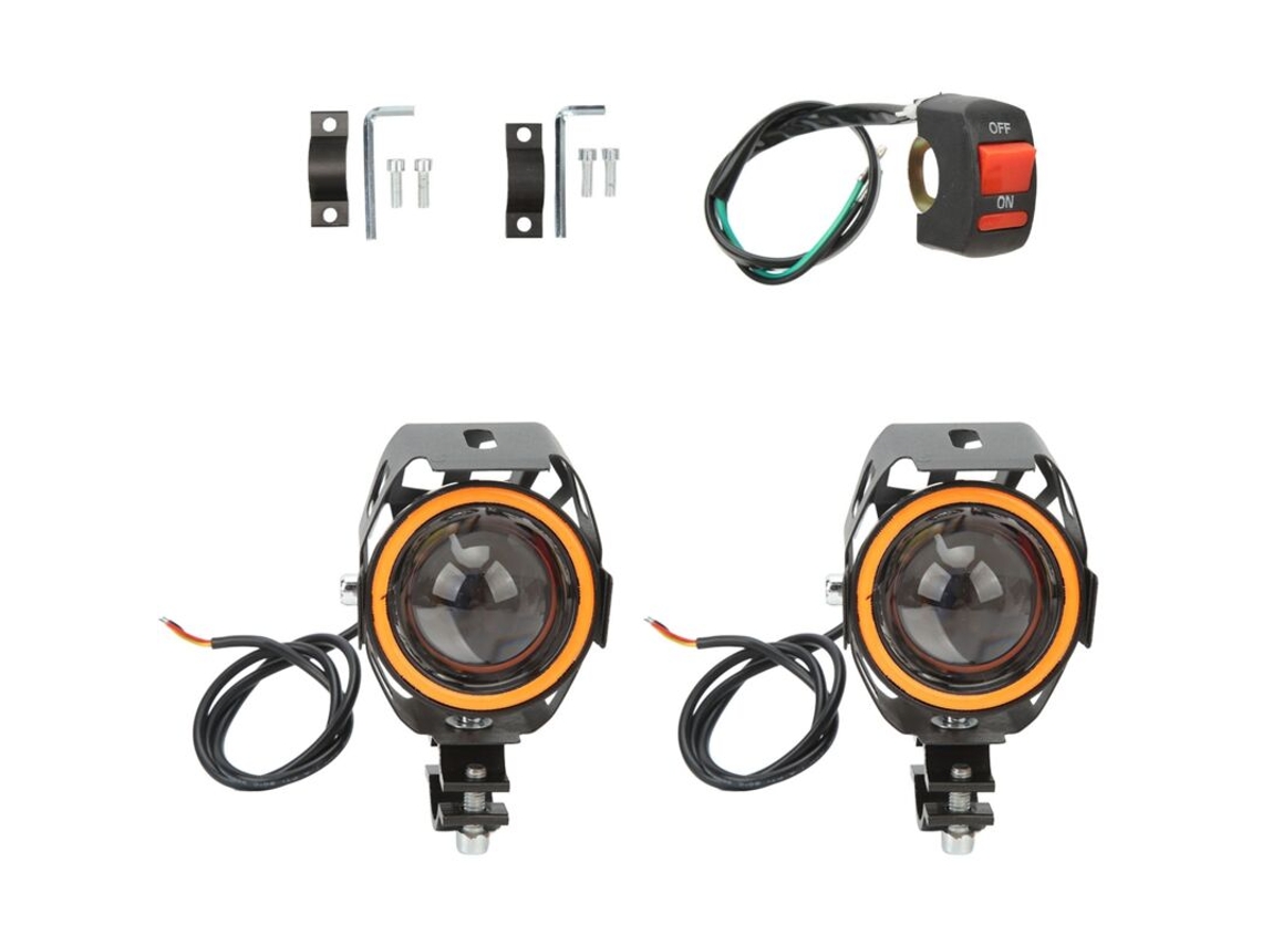 Faro Auxiliar Led De 30w Para Motocicletas Con Diseño De Ojo De Ángel Y Luz De Carretera.