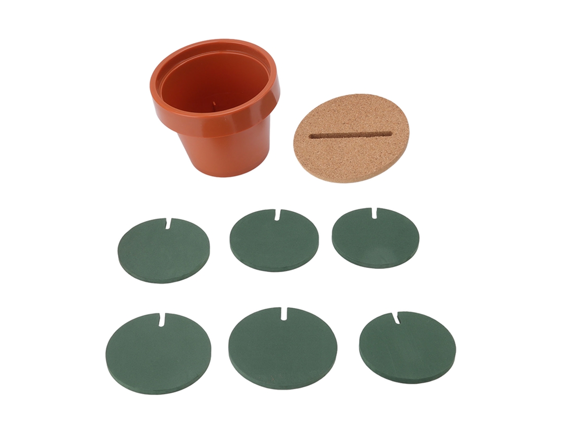 Juego de 7 posavasos antideslizantes con forma de cactus y aislamiento térmico