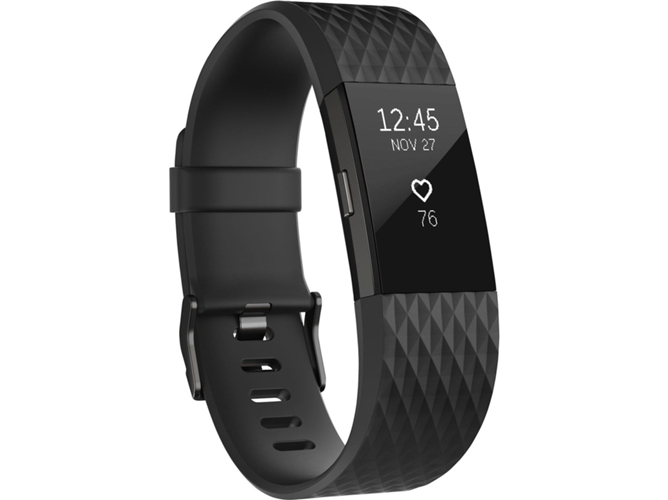 Pulsera de actividad FITBIT Charge 2 (Bluetooth - Hasta 5 días de autonomía - Resistente al agua - Negro)