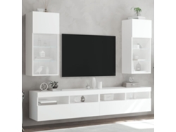 Muebles para TV con luces LED 2 uds blanco 40,5x30x90 cm N/A