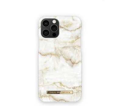 Carcasa Apple IDEAL OF SWEDEN iPhone 12, 12 Pro Marble Beis, Dorado