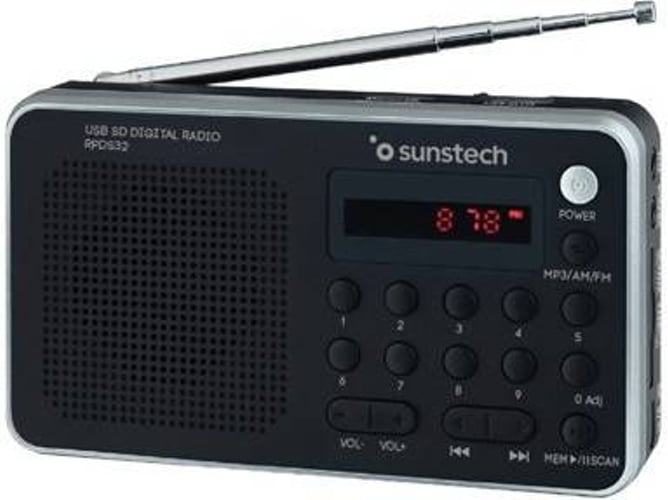 SUNSTECH Radio Portátil SUNSTECH RPBT450BK 