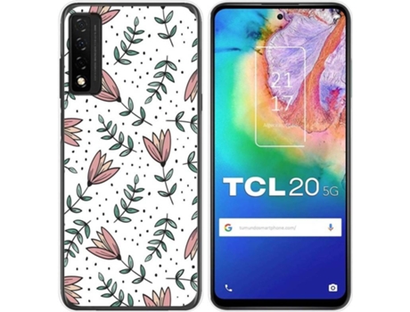 Carcasa TCL 20 5G TUMUNDOSMARTPHONE Dibujos Transparente Flores 01 Multicolor