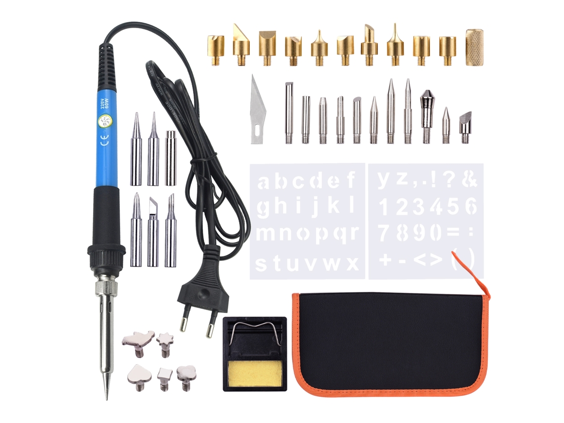Kit de grabado en madera con lápiz de pirograbado ajustable de 200 a 450 ℃ para principiantes.