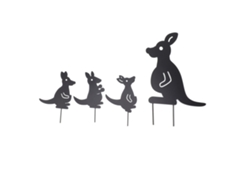 4 Piezas De Decoración Animales Hierro Forjado, Ingeniosos Canguros Multiusos, Otoñal Para Patio.