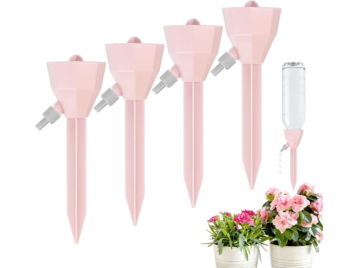 4 Dispositivos Plástico Rosas 5,3 Pulgadas Para Riego Automático Macetas Jardín
