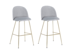 Conjunto de 2 sillas de bar BELIANI Arcola de Terciopelo Gris 52x54x114