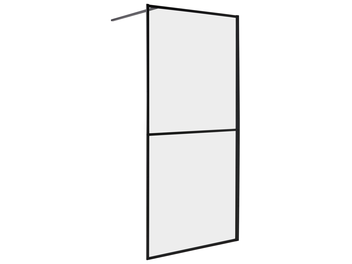 Panel de ducha de vidrio de seguridad Beliani Aculeo negro 90x195 (templado)