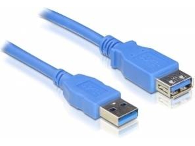 Cable USB DELOCK USB A/USB A 3 m Macho/Hembra Azul