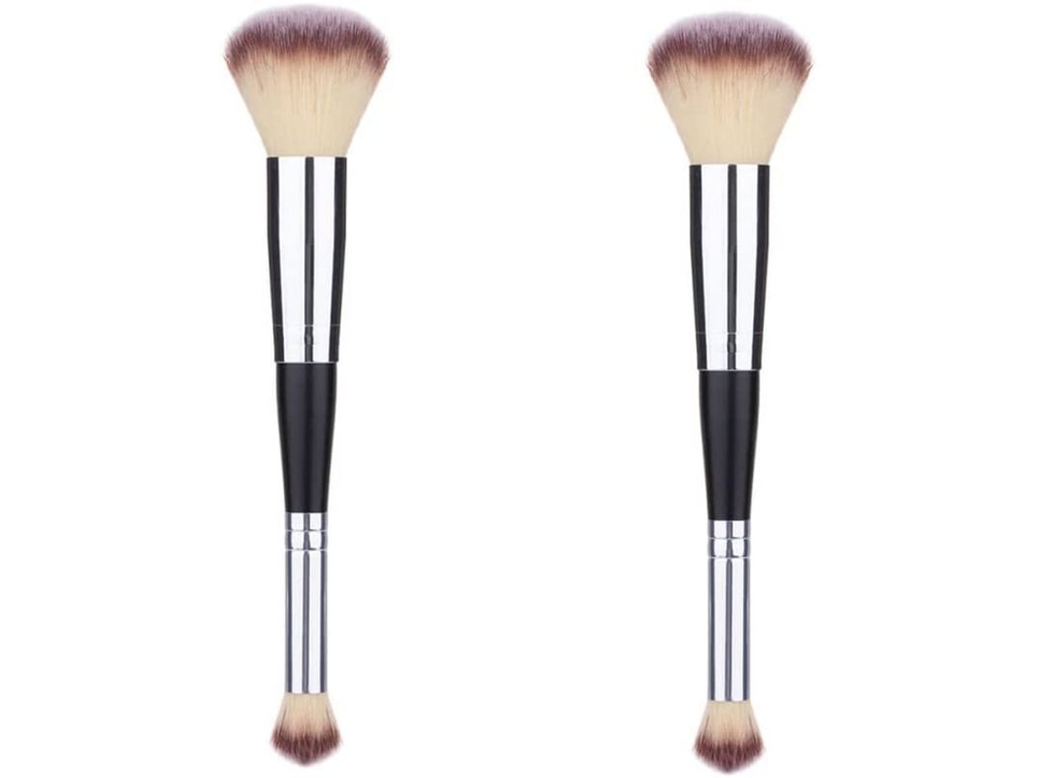 Brocha De Maquillaje Para Base Y Corrector, Con Mango De Madera Y Cerdas De Fibra Suave.