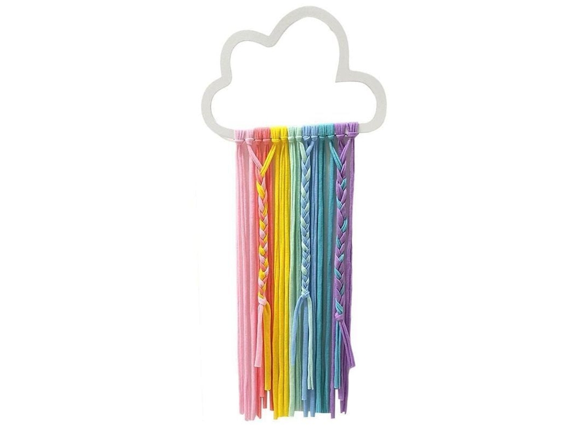 2026-organizador De Accesorios De Pelo Colgante Arcoíris Madera Para Clips De Pelo Y Lazos