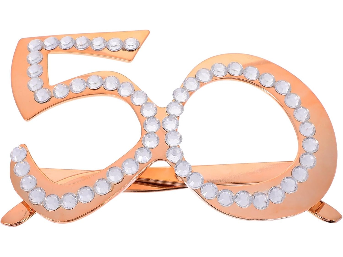 Gafas Digitales Doradas Ligeras Para Cumpleaños: Un Accesorio Divertido Para Fotos.