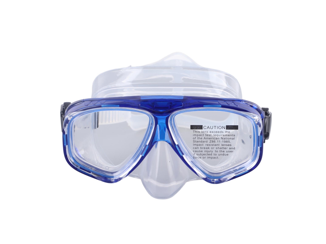 Gafas De Buceo Con Protector Nasal Antivaho De Visión Amplia, Lente De Cristal Templado, Silicona Azul, Para Buceo Y Snorkel.